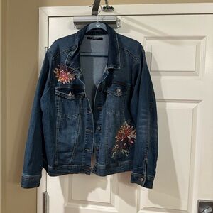 Max Jeans Blue Floral Denim Jacket